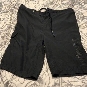 Black Hurley swim trunks